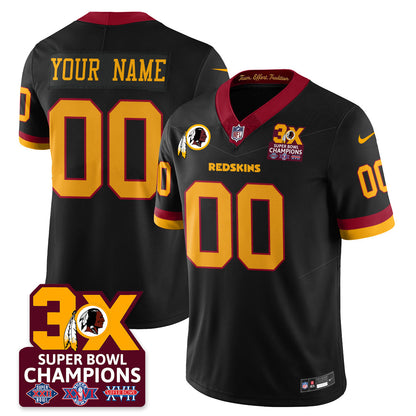 Custom WAS 3-Time Champions Patch Vapor Limited Jersey - All Stitched-DTD