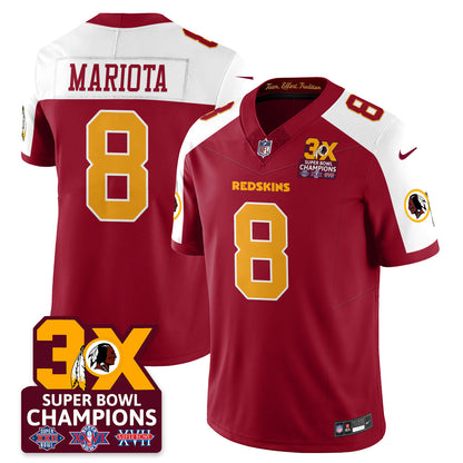 WAS 3-Time Champions Patch Vapor Limited Jersey - All Stitched-DTD