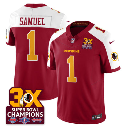 WAS 3-Time Champions Patch Vapor Limited Jersey - All Stitched-DTD