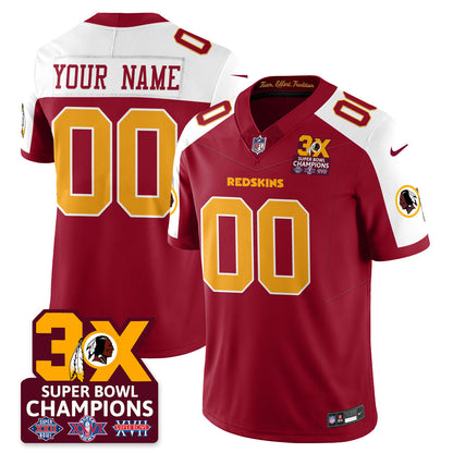 Custom WAS 3-Time Champions Patch Vapor Limited Jersey - All Stitched-DTD