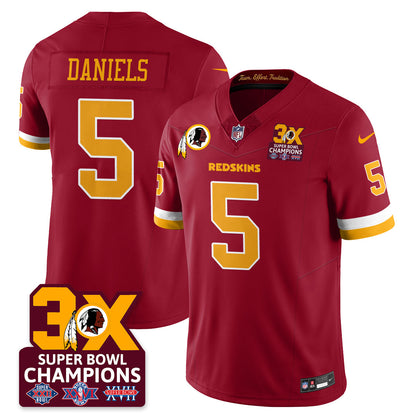 WAS 3-Time Champions Patch Vapor Limited Jersey - All Stitched-DTD