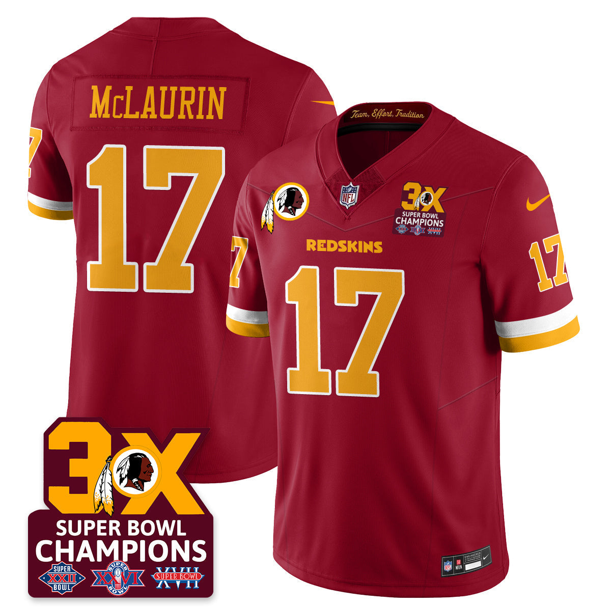 WAS 3-Time Champions Patch Vapor Limited Jersey - All Stitched-DTD