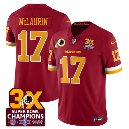 WAS 3-Time Champions Patch Vapor Limited Jersey - All Stitched-DTD