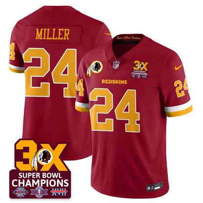 WAS 3-Time Champions Patch Vapor Limited Jersey - All Stitched-DTD