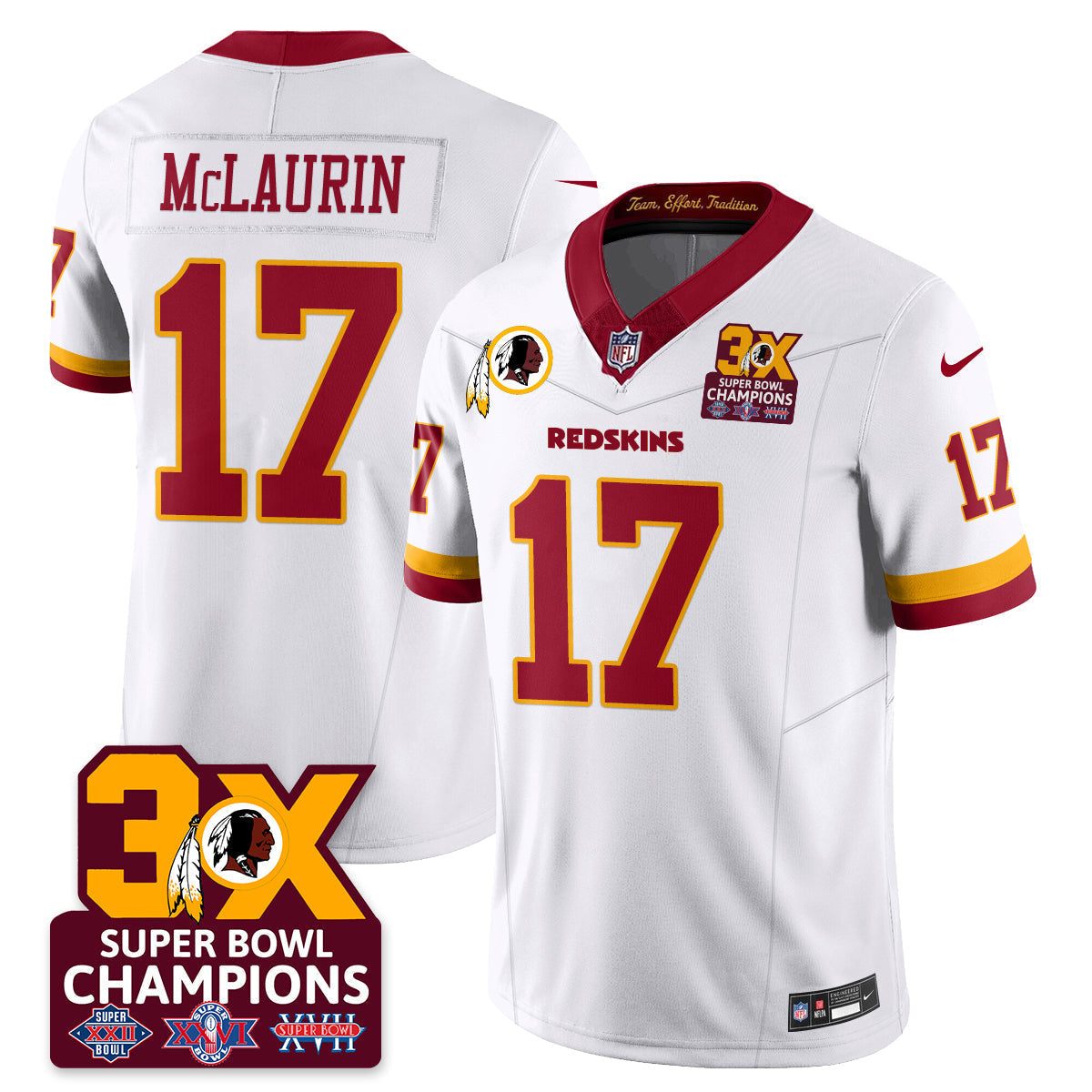 WAS 3-Time Champions Patch Vapor Limited Jersey - All Stitched-DTD
