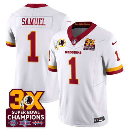 WAS 3-Time Champions Patch Vapor Limited Jersey - All Stitched-DTD