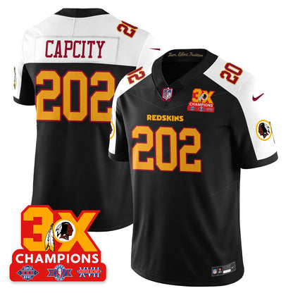 WAS 3-Time Champions Patch Vapor Limited Throwback Jersey - All Stitched-DTD