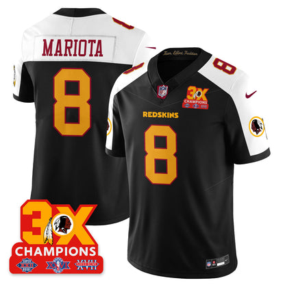 WAS 3-Time Champions Patch Vapor Limited Throwback Jersey - All Stitched-DTD