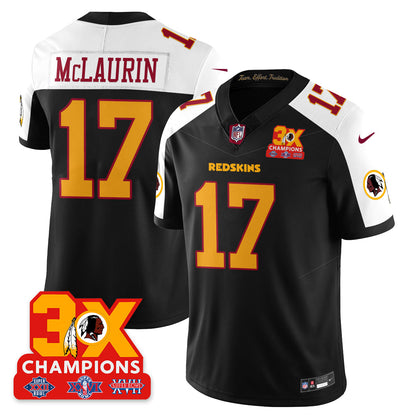 WAS 3-Time Champions Patch Vapor Limited Throwback Jersey - All Stitched-DTD