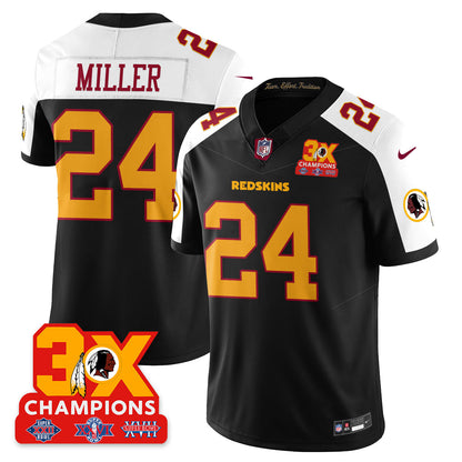 WAS 3-Time Champions Patch Vapor Limited Throwback Jersey - All Stitched-DTD