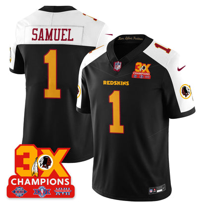 WAS 3-Time Champions Patch Vapor Limited Throwback Jersey - All Stitched-DTD