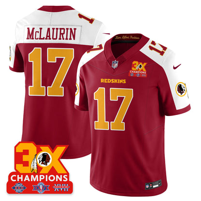 WAS 3-Time Champions Patch Vapor Limited Throwback Jersey - All Stitched-DTD
