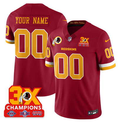 WAS 3-Time Champions Patch Vapor Limited Throwback Jersey - All Stitched-DTD