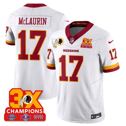 WAS 3-Time Champions Patch Vapor Limited Throwback Jersey - All Stitched-DTD