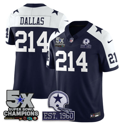 DAL 5-Time Champions Patch Vapor Limited Jersey - All Stitched-DTD