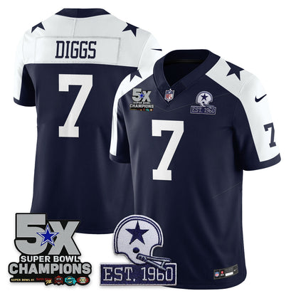 DAL 5-Time Champions Patch Vapor Limited Jersey - All Stitched-DTD