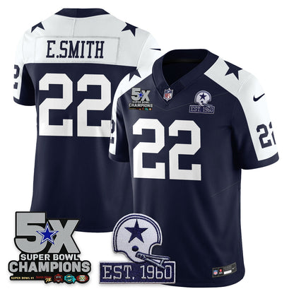 DAL 5-Time Champions Patch Vapor Limited Jersey - All Stitched-DTD