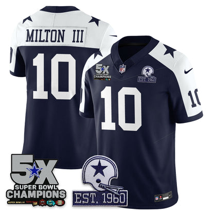 DAL 5-Time Champions Patch Vapor Limited Jersey - All Stitched-DTD