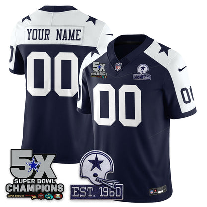 DAL 5-Time Champions Patch Vapor Limited Jersey - All Stitched-DTD
