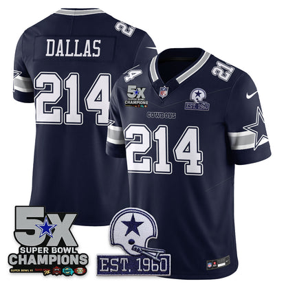 DAL 5-Time Champions Patch Vapor Limited Jersey - All Stitched-DTD