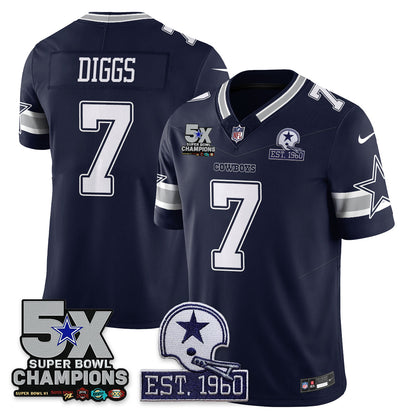 DAL 5-Time Champions Patch Vapor Limited Jersey - All Stitched-DTD