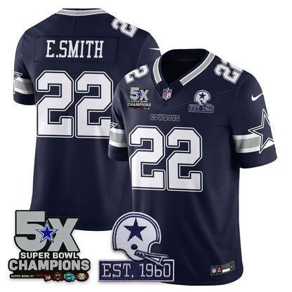 DAL 5-Time Champions Patch Vapor Limited Jersey - All Stitched-DTD