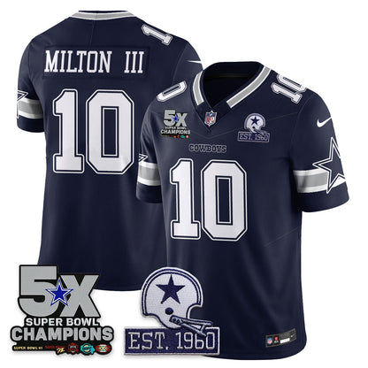 DAL 5-Time Champions Patch Vapor Limited Jersey - All Stitched-DTD