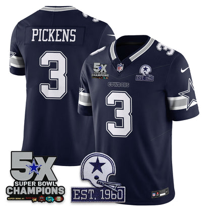 DAL 5-Time Champions Patch Vapor Limited Jersey - All Stitched-DTD
