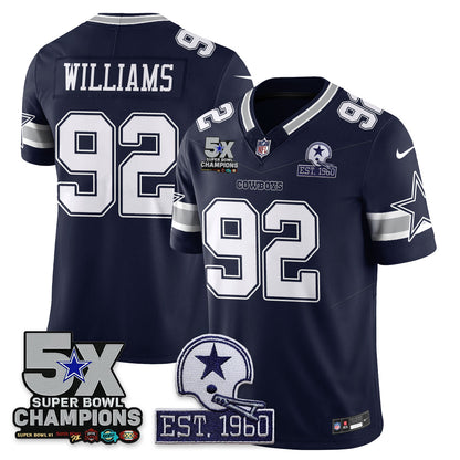 DAL 5-Time Champions Patch Vapor Limited Jersey - All Stitched-DTD