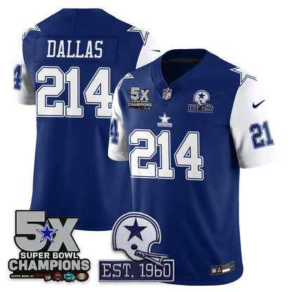 DAL 5-Time Champions Patch Vapor Limited Jersey - All Stitched-DTD