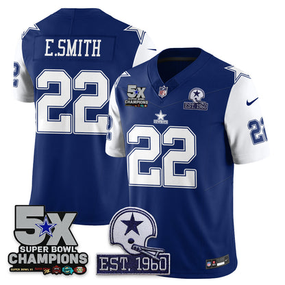 DAL 5-Time Champions Patch Vapor Limited Jersey - All Stitched-DTD