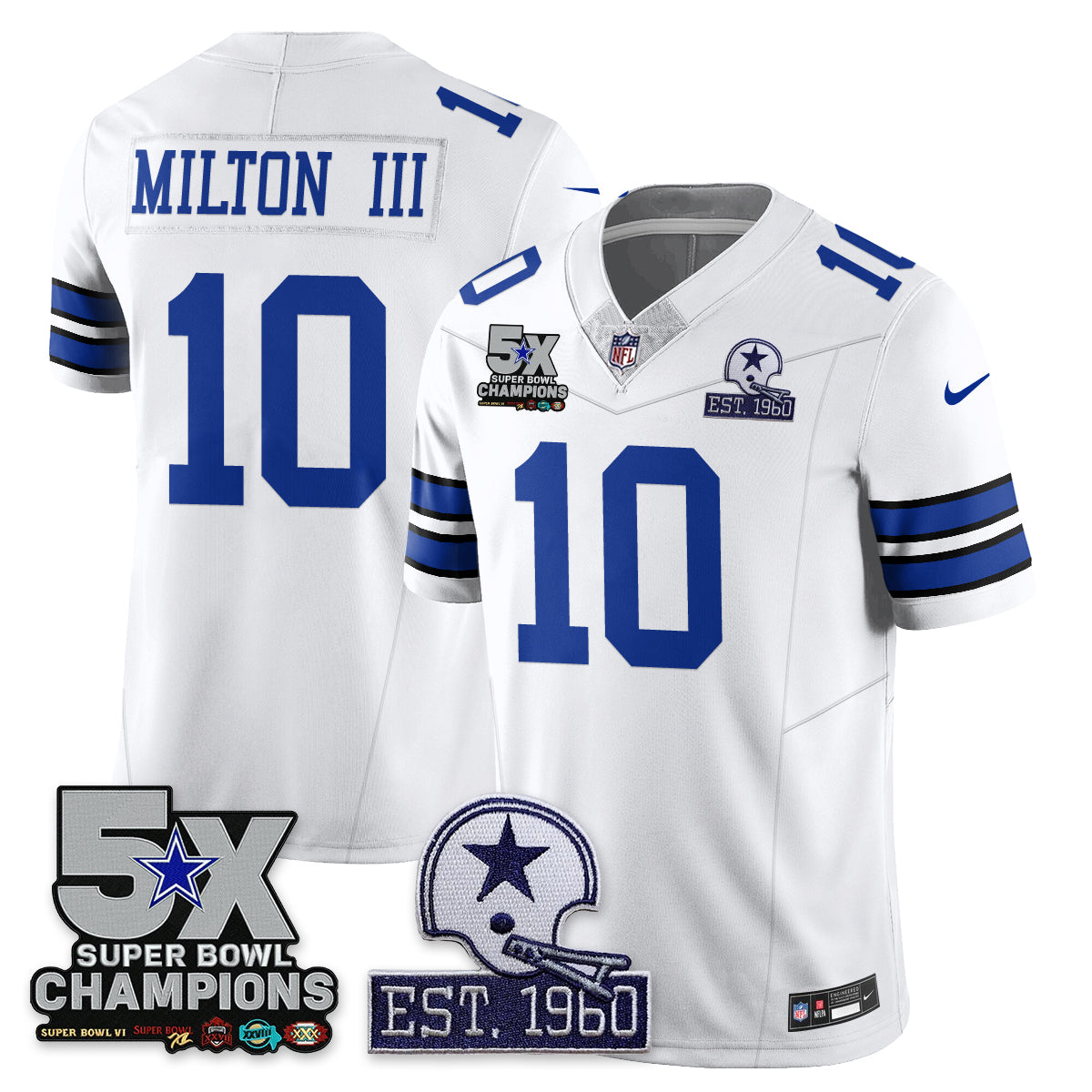 DAL 5-Time Champions Patch Vapor Limited Jersey - All Stitched-DTD