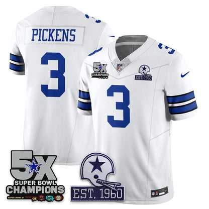 DAL 5-Time Champions Patch Vapor Limited Jersey - All Stitched-DTD