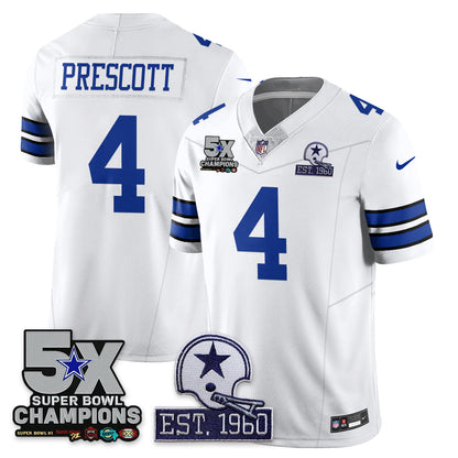 DAL 5-Time Champions Patch Vapor Limited Jersey - All Stitched-DTD