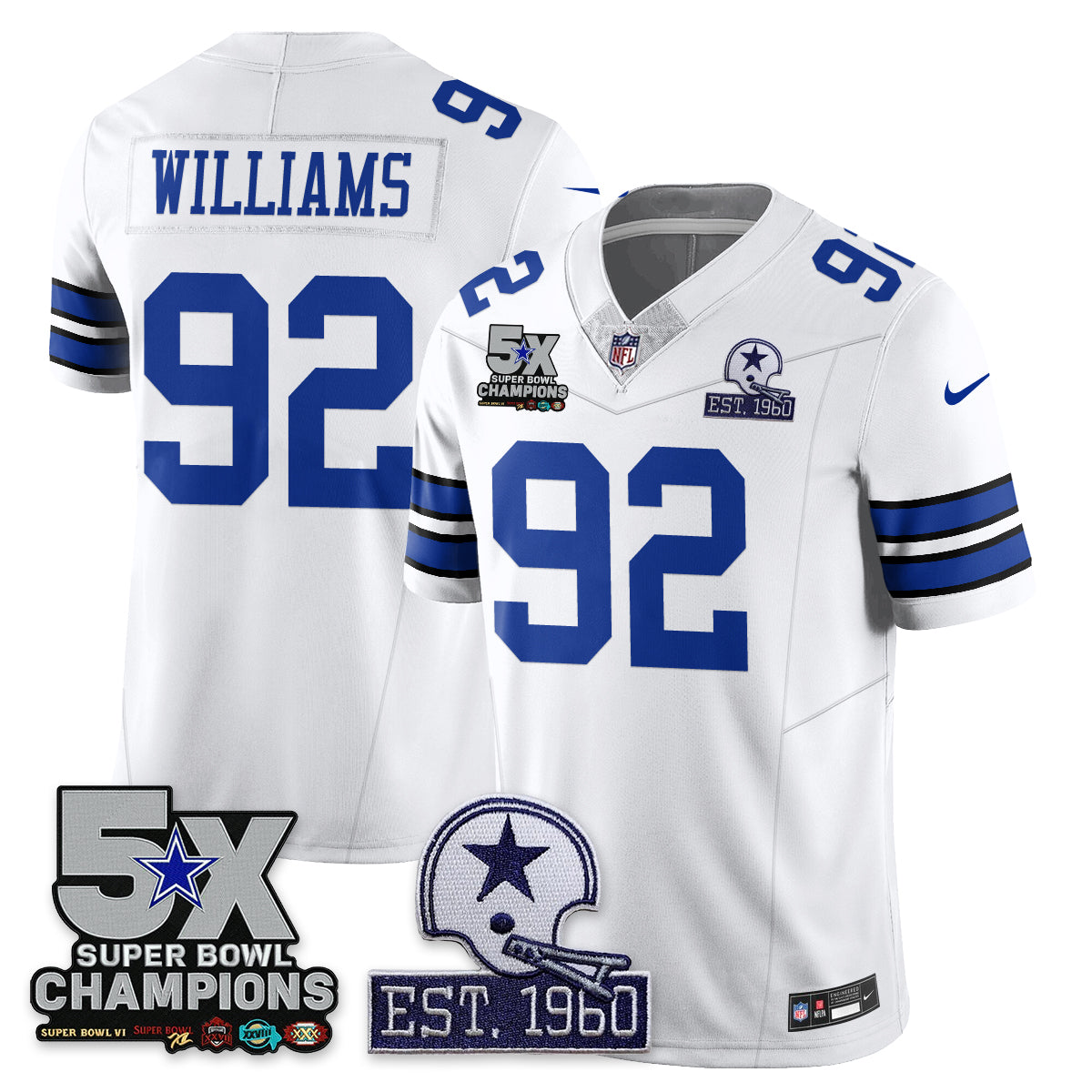 DAL 5-Time Champions Patch Vapor Limited Jersey - All Stitched-DTD