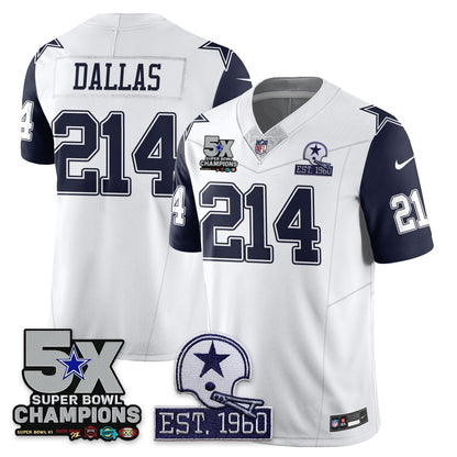 DAL 5-Time Champions Patch Vapor Limited Jersey - All Stitched-DTD