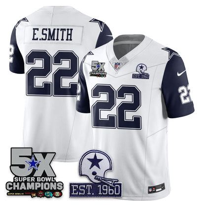 DAL 5-Time Champions Patch Vapor Limited Jersey - All Stitched-DTD