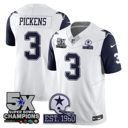 DAL 5-Time Champions Patch Vapor Limited Jersey - All Stitched-DTD