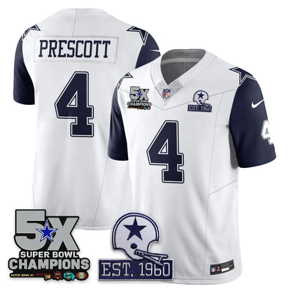 DAL 5-Time Champions Patch Vapor Limited Jersey - All Stitched-DTD