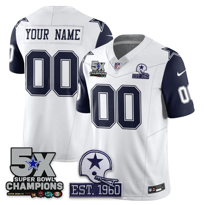 DAL 5-Time Champions Patch Vapor Limited Custom Jersey - All Stitched-DTD