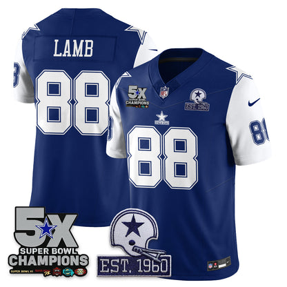 DAL 5-Time Champions Patch Vapor Limited Jersey - All Stitched-DTD