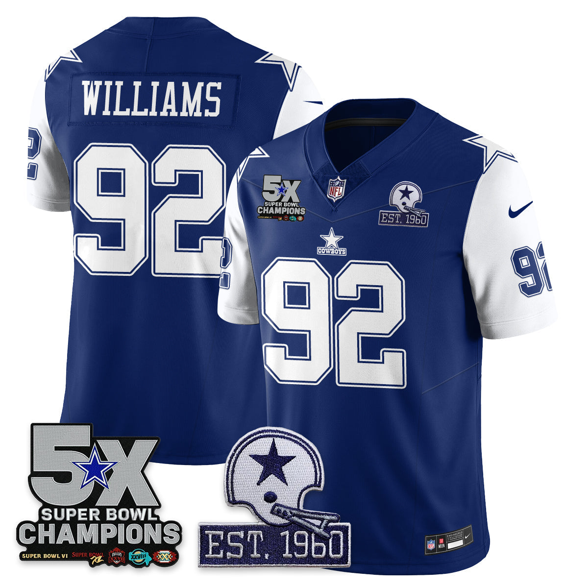 DAL 5-Time Champions Patch Vapor Limited Jersey - All Stitched-DTD