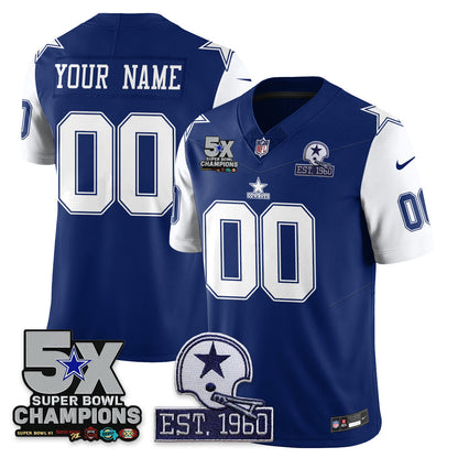 DAL 5-Time Champions Patch Vapor Limited Jersey - All Stitched-DTD
