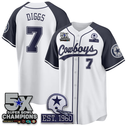 DAL 5-Time Champions Patch Limited Baseball Jersey - All Stitched-DTD