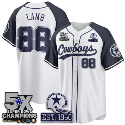 DAL 5-Time Champions Patch Limited Baseball Jersey - All Stitched-DTD