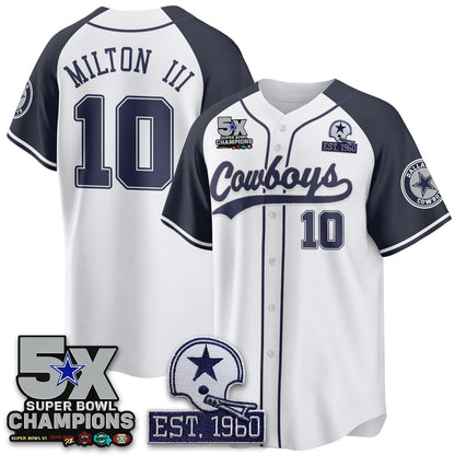 DAL 5-Time Champions Patch Limited Baseball Jersey - All Stitched-DTD