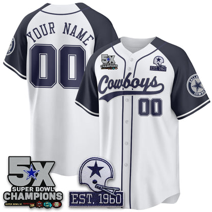 Custom DAL 5-Time Champions Patch Limited Baseball Jersey - All Stitched-DTD