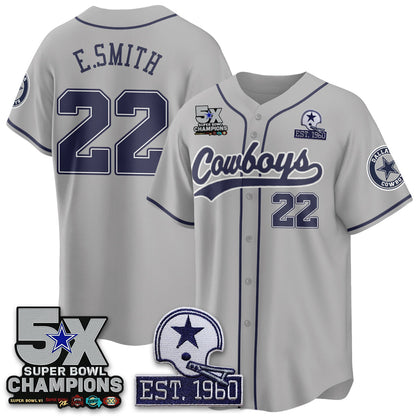 DAL 5-Time Champions Patch Limited Baseball Jersey - All Stitched-DTD