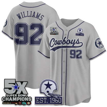 DAL 5-Time Champions Patch Limited Baseball Jersey - All Stitched-DTD