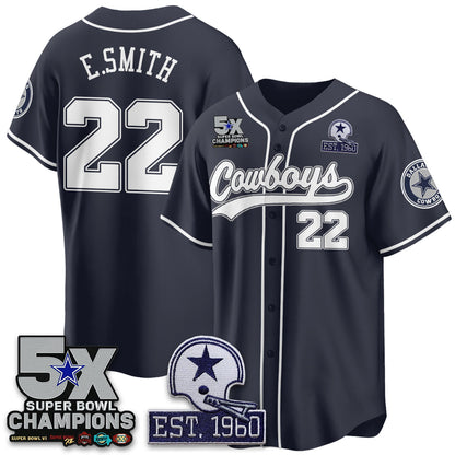 DAL 5-Time Champions Patch Limited Baseball Jersey - All Stitched-DTD